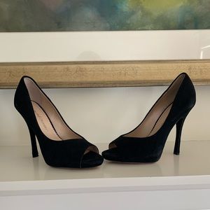 Beautiful Suede Peep Toe Pumps